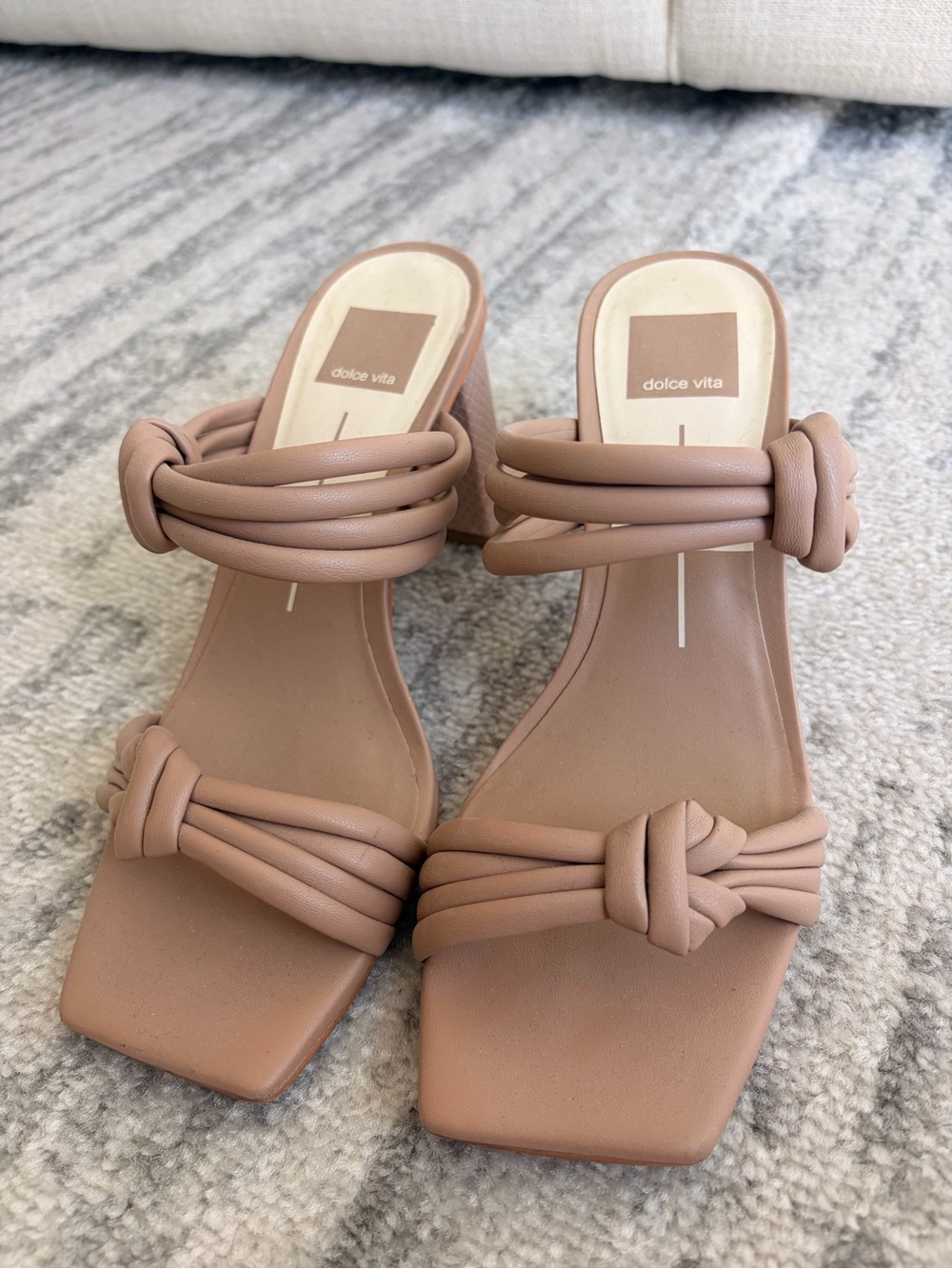 Dolce Vita Nude Knotted Strap Heeled Sandals